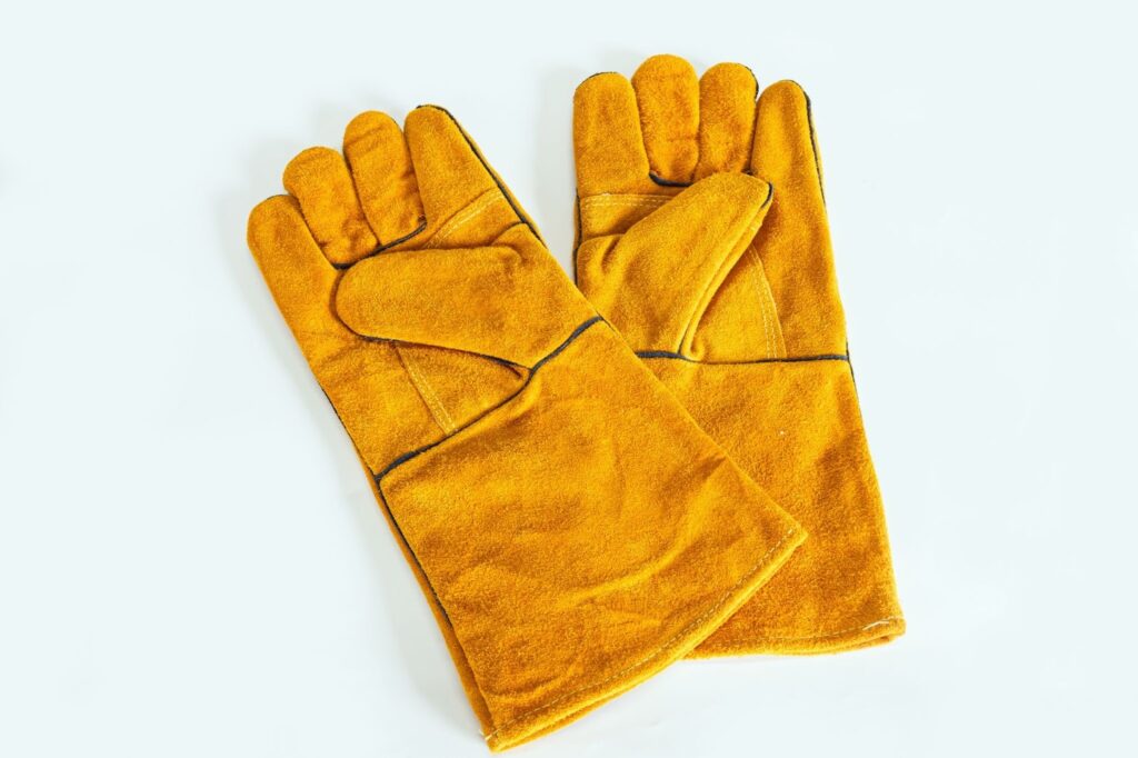 Welding gloves in yellow