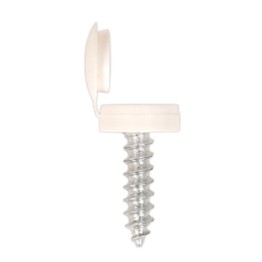 Sealey NPW50 Number Plate Screw with Flip Cap 4.2 x 19mm White Pack of 50