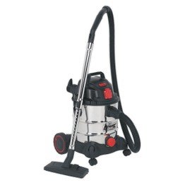 Sealey PC200SDAUTO Vacuum Cleaner Industrial 20ltr 1400W/230V Stainless Drum Auto Start