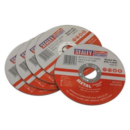 Sealey PTC/115CT5 Cutting Disc &#8709;115 x 1.6mm 22mm Bore Pack of 5