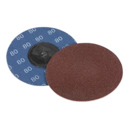 Sealey PTCQC7580 Quick Change Sanding Disc &#8709;75mm 80Grit Pack of 10