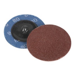 Sealey PTCQC5080 Quick Change Sanding Disc &#8709;50mm 80Grit Pack of 10
