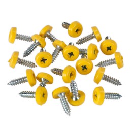 Sealey PTNP2 Number Plate Screw Plastic Enclosed Head 4.8 x 18mm Yellow Pack of 50