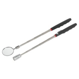 Sealey S0941 Telescopic Magnetic LED Pick-Up Tool & Inspection Mirror Set 2pc