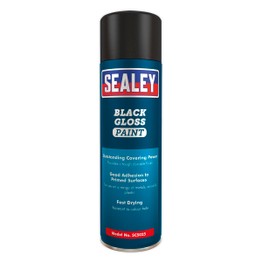 Sealey SCS025 Black Gloss Paint 500ml Pack of 6