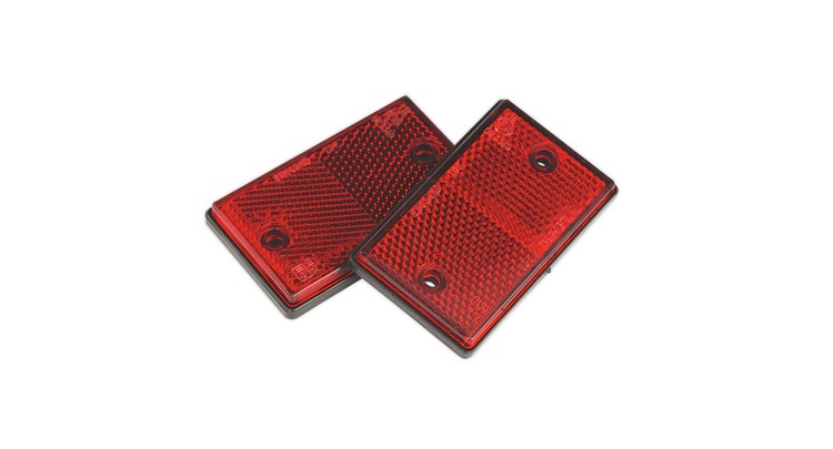 Sealey TB24 Reflex Reflector Red Oblong Pack of 2