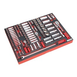Sealey TBTP02 Tool Tray with Socket Set 91pc 1/4", 3/8" & 1/2"Sq Drive