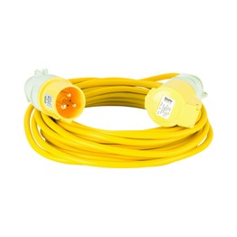Defender 10M Extension Lead - 16A 1.5mm Cable - Yellow 110V