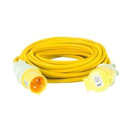 Defender 14M Extension Lead - 32A 4mm Cable - Yellow 110V