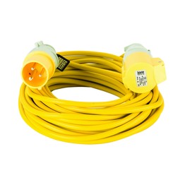 Defender 14M Extension Lead - 16A 1.5mm Cable - Yellow 110V