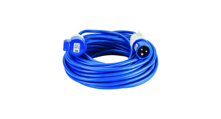 Defender 25M Extension Lead - 16A 2.5mm Cable - Blue 240V