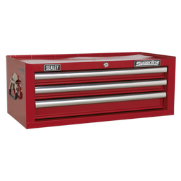 Sealey Mid-Box 3 Drawer with Ball Bearing Slides - Red AP33339