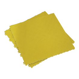 Sealey Polypropylene Floor Tile - Yellow Treadplate 400 x 400mm - Pack of 9 FT3Y