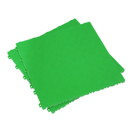 Sealey Polypropylene Floor Tile - Green Treadplate 400 x 400mm - Pack of 9 FT3GR