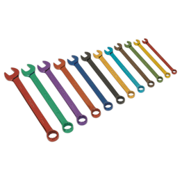 Sealey Combination Spanner Set 12pc Multi-Coloured Metric S01074
