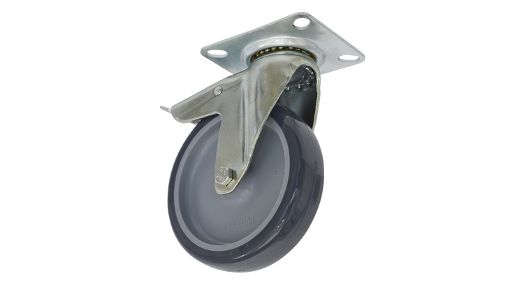 Sealey Castor Wheel Swivel Plate with Total Lock &Oslash;100mm SCW2100SPL