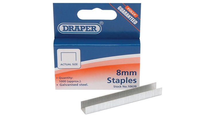 Draper 10639 8mm Steel Staples (1000)