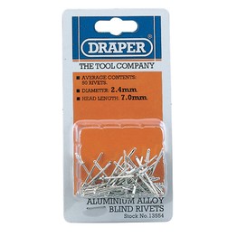 Draper 13554 50 x 2.5mm x 7mm Blind Rivets