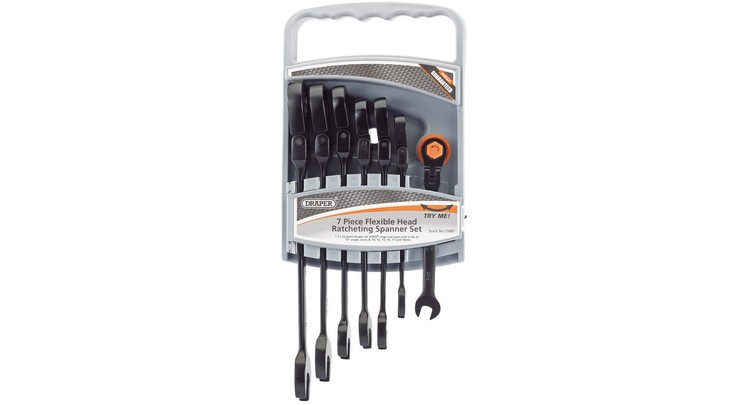 Draper 15087 Combination Spanner Set with Flexible Heads (7 Piece)