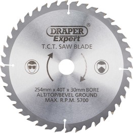 Draper 38154 TCT Saw Blade 254 x 30mm x 40T