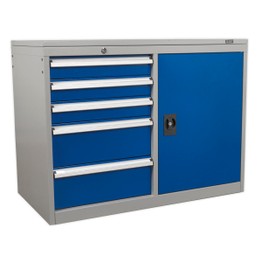 Sealey API1103B Industrial Cabinet/Workstation 5 Drawer & 1 Shelf Locker