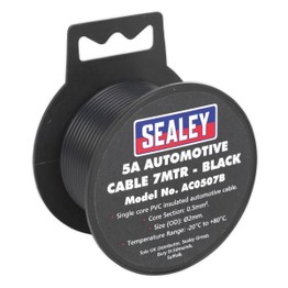 Sealey AC0507B Automotive Cable Thick Wall 5A 7m Black