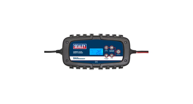 Sealey AUTOCHARGE650HF Compact Auto Smart Charger 6.5A 9-Cycle 6/12V - Lithium