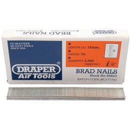 Draper 59823 15mm Brad Nails (5000)