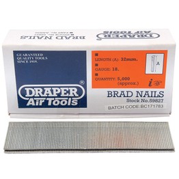 Draper 59827 32mm Brad Nails (5000)