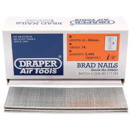 Draper 59830 40mm Brad Nails (5000)
