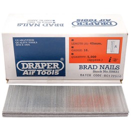 Draper 59831 45mm Brad Nails (5000)