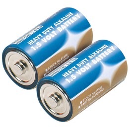 Draper 61836 2 x Heavy Duty D Size Alkaline Batteries