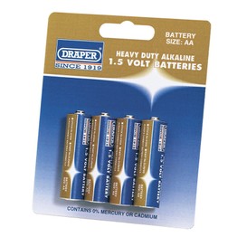 Draper 61834 4 Heavy Duty AA-Size Alkaline Batteries