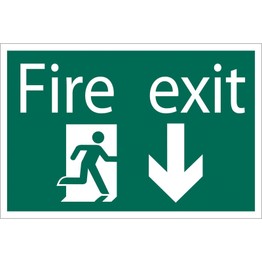 Draper 72446 Fire Exit Arrow Down' Safety Sign