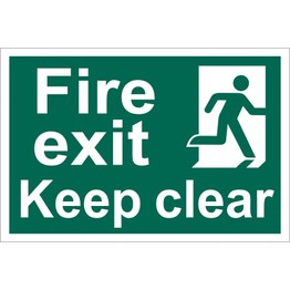 Draper 72450 Fire Exit Keep Clear' Safety Sign