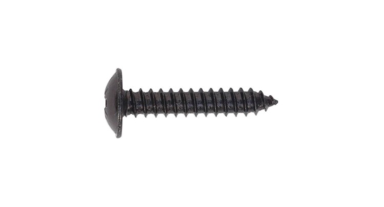 Sealey BST4825 Self Tapping Screw 4.8 x 25mm Flanged Head Black Pozi BS 4174 Pack of 100