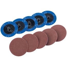 Draper 75611 Ten 50mm 120 Grit Aluminium Oxide Sanding Discs