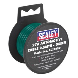 Sealey AC2725G Automotive Cable Thick Wall 27A 2.5m Green