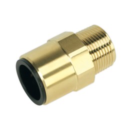 Sealey CAS22BSA Straight Adaptor 22mm x 3/4"BSPT Brass (John Guest Speedfit&reg; - MM012206N)