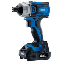 Draper 86958 D20 20V Brushless 1/4" Impact Driver with 2 x 2.0Ah Batteries and Charger (180Nm)