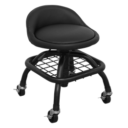 Sealey SCR02B Creeper Stool Pneumatic with Adjustable Height Swivel Seat & Back Rest