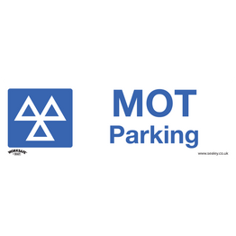 Sealey SS49P10 Warning Safety Sign - MOT Parking - Rigid Plastic - Pack of 10