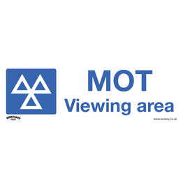 Sealey SS50P1 Warning Safety Sign - MOT Viewing Area - Rigid Plastic