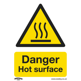Sealey SS42P1 Warning Safety Sign - Danger Hot Surface - Rigid Plastic