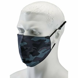 Draper 94962 Camo Fabric Resuable Face Masks, Blue (Pack of 2)