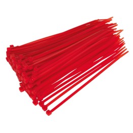 Sealey CT20048P100R Cable Tie 200 x 4.8mm Red Pack of 100