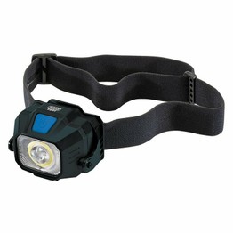 Draper 65689 COB LED SMD LED Wireless/USB Rechargeable Head Torch, 6W, 400 Lumens, USB-C Cable Supplied