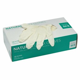 Draper 30929 Latex Gloves, Size Medium, White (Box of 100)