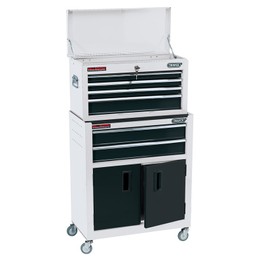 Draper 19576 Combined Roller Cabinet and Tool Chest, 6 Drawer, 24", White