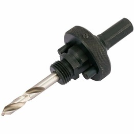 Draper 56402 Quick Release Hex. Shank Holesaw Arbor with HSS Pilot Drill for Holesaws 32 - 210mm, 7/16" Thread